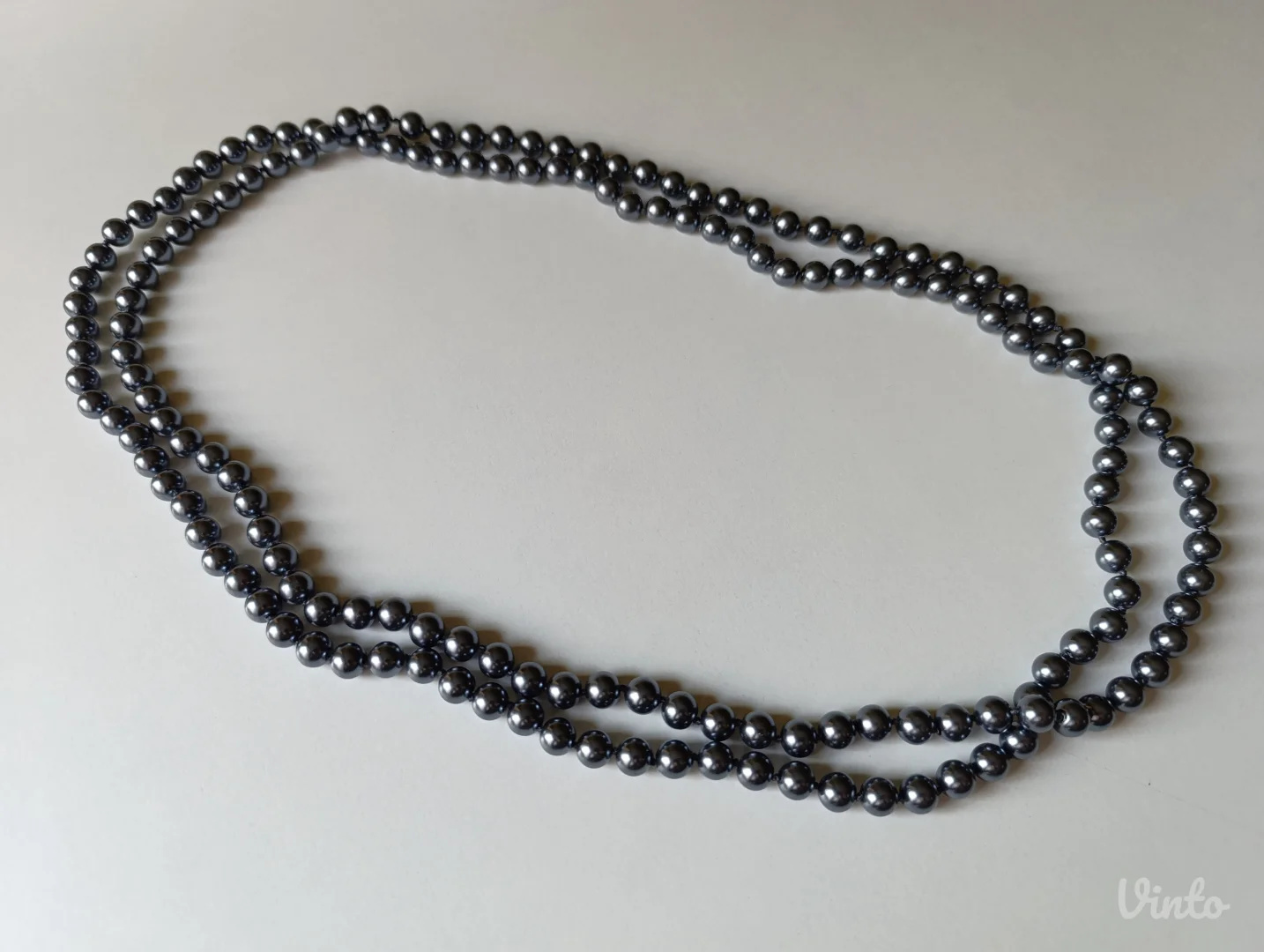 Ogrlica - dugi sivi biseri