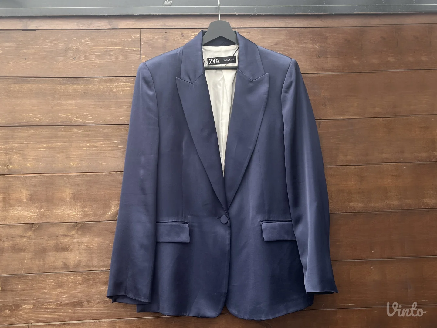 ZARA teget sako od VISKOZE – Vel. L (Jednom nošen)