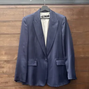 ZARA teget sako od VISKOZE – Vel. L (Jednom nošen)