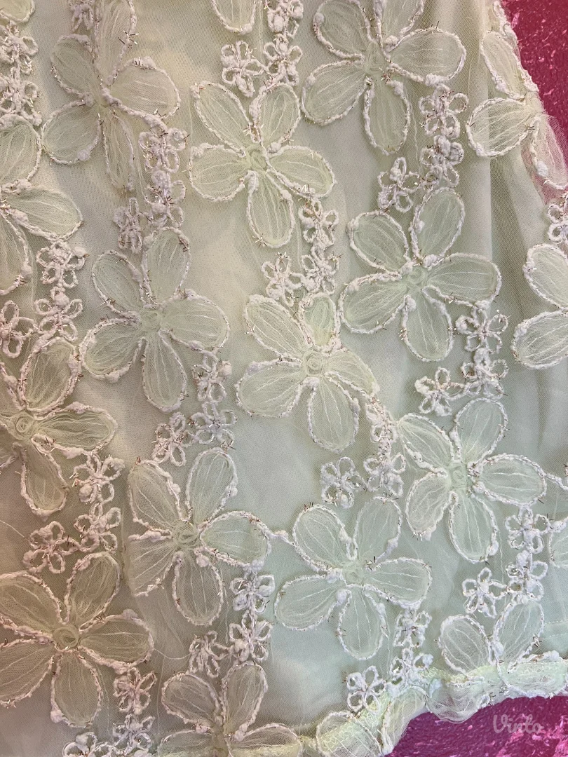 Pastelno zelena kratka haljina - S