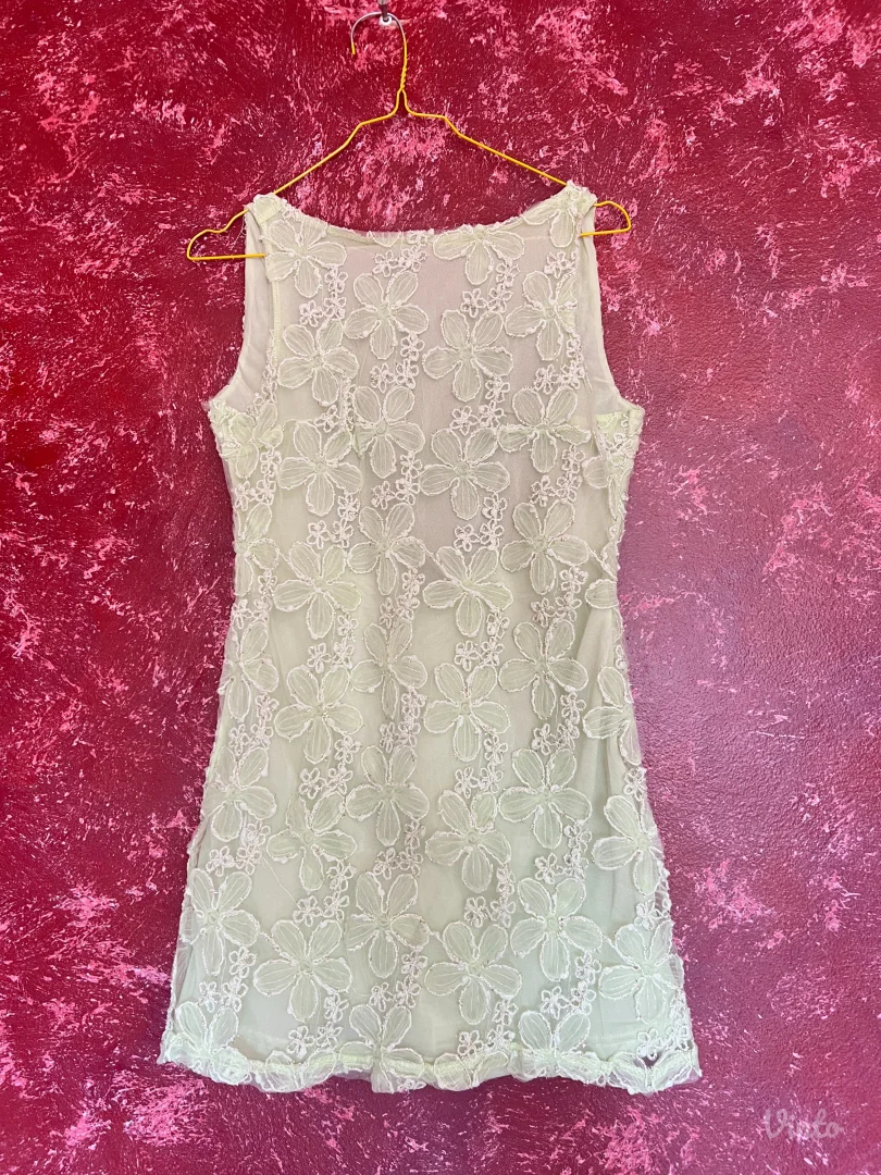 Pastelno zelena kratka haljina - S