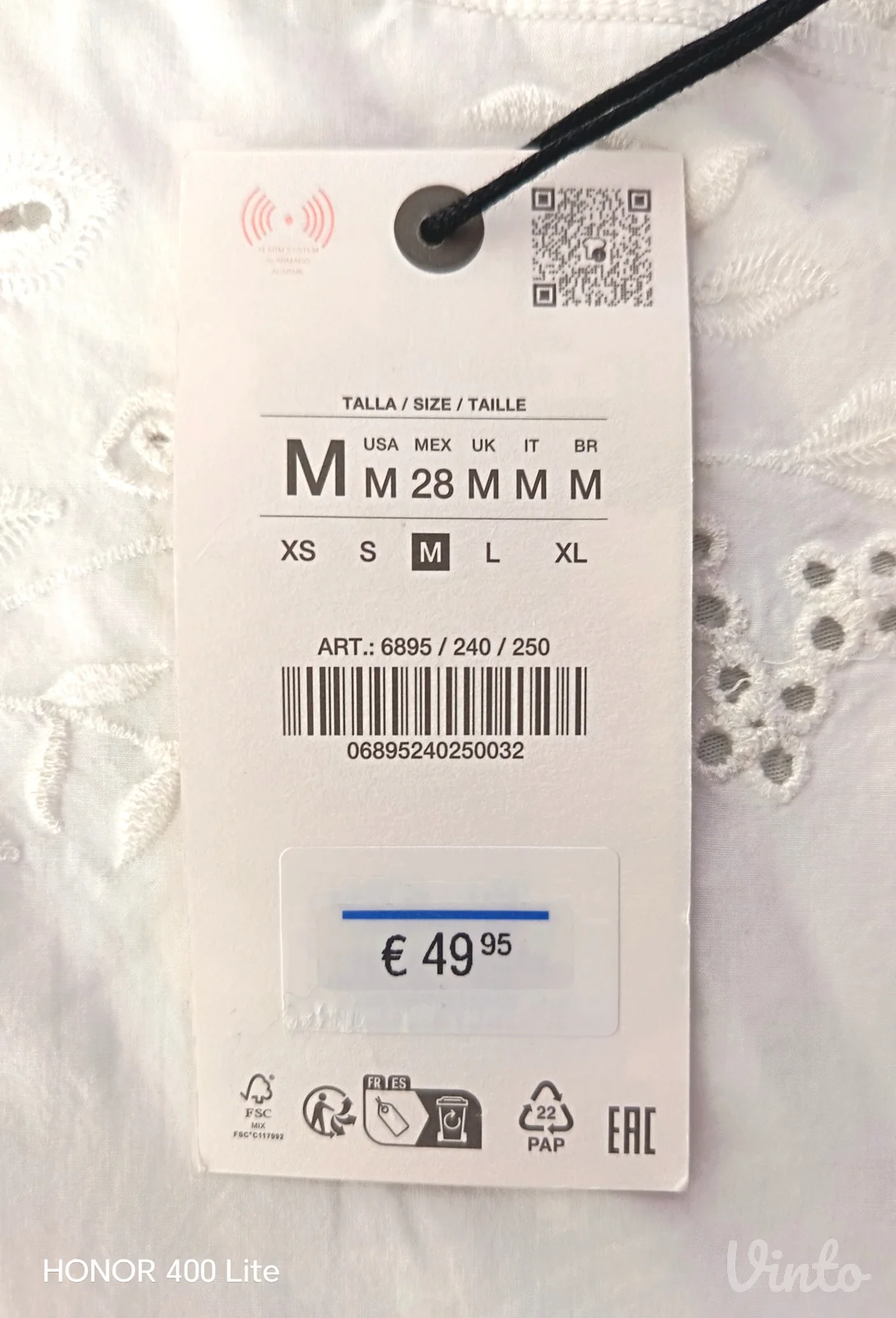 ZARA vezeni top, nov s etiketama