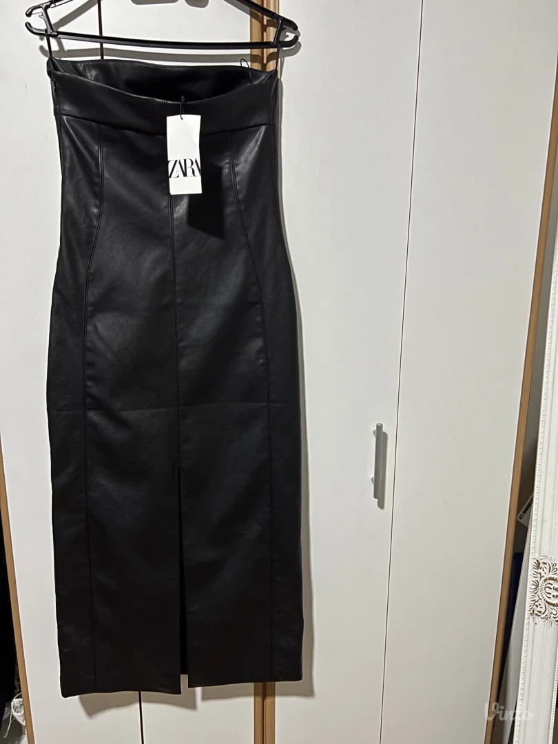 Zara kozna midi haljina