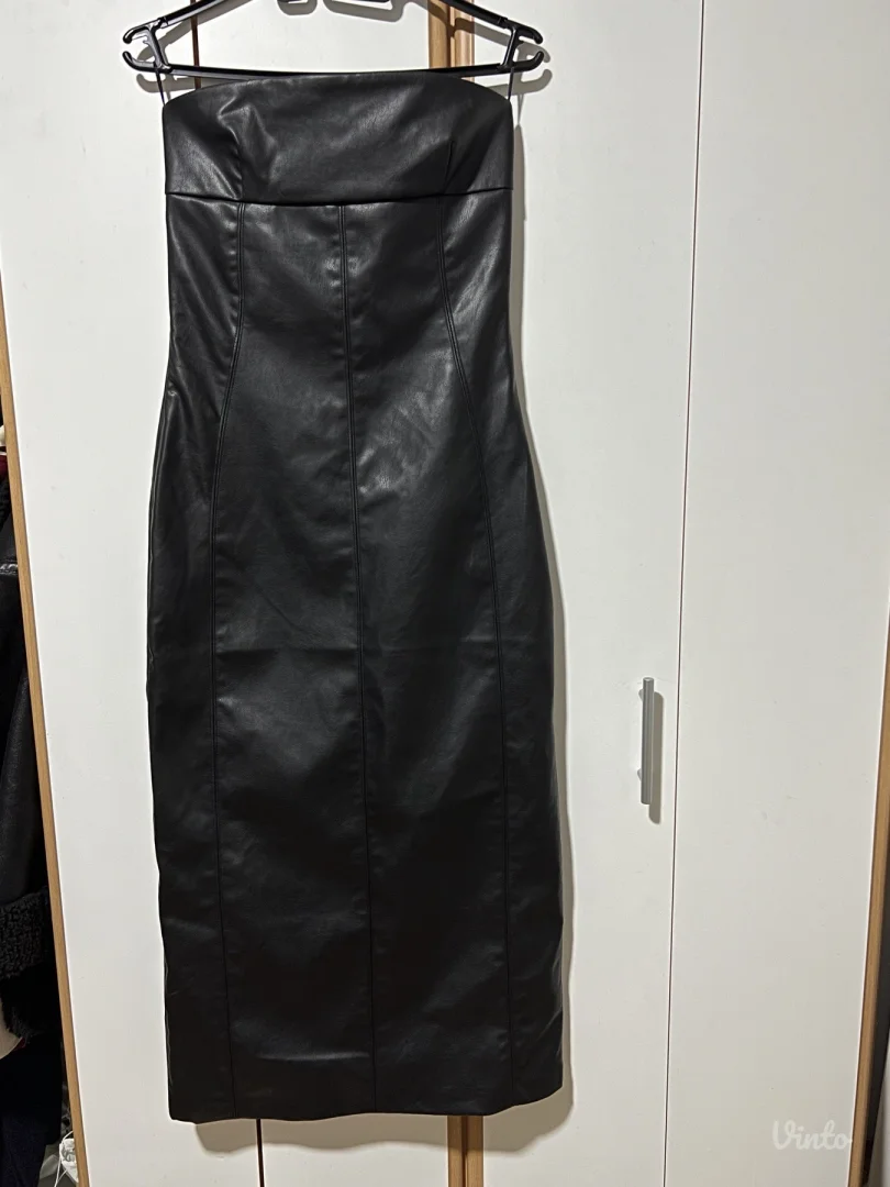 Zara kozna midi haljina