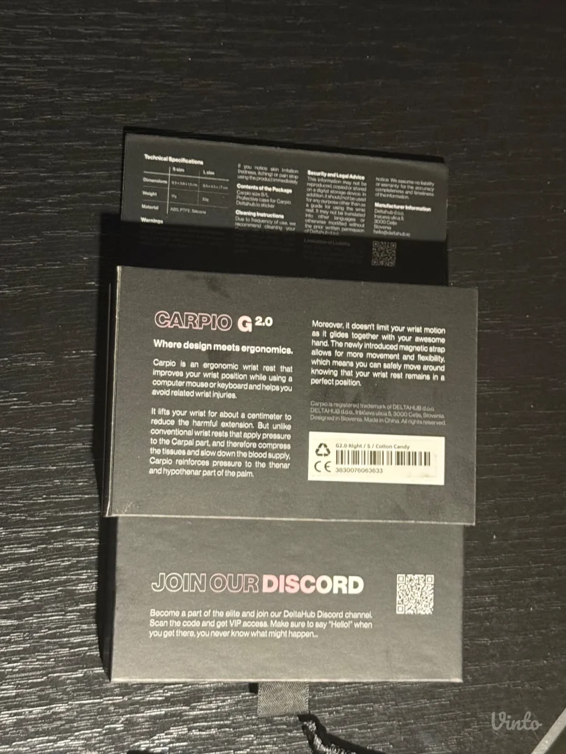 Carpio G 2.0 ergonomski oslonac za desnu ruku silikonska narukvica