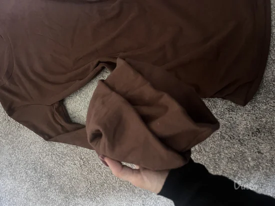 Braon haljina sa puff rukavima