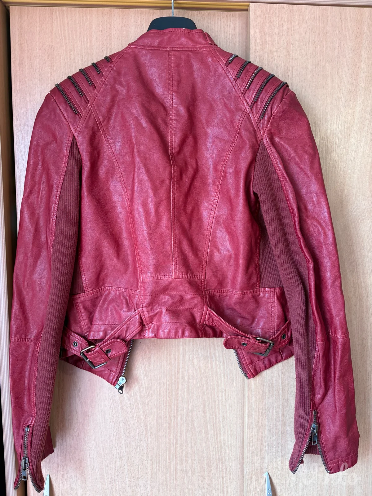 Bordo kožna jakna