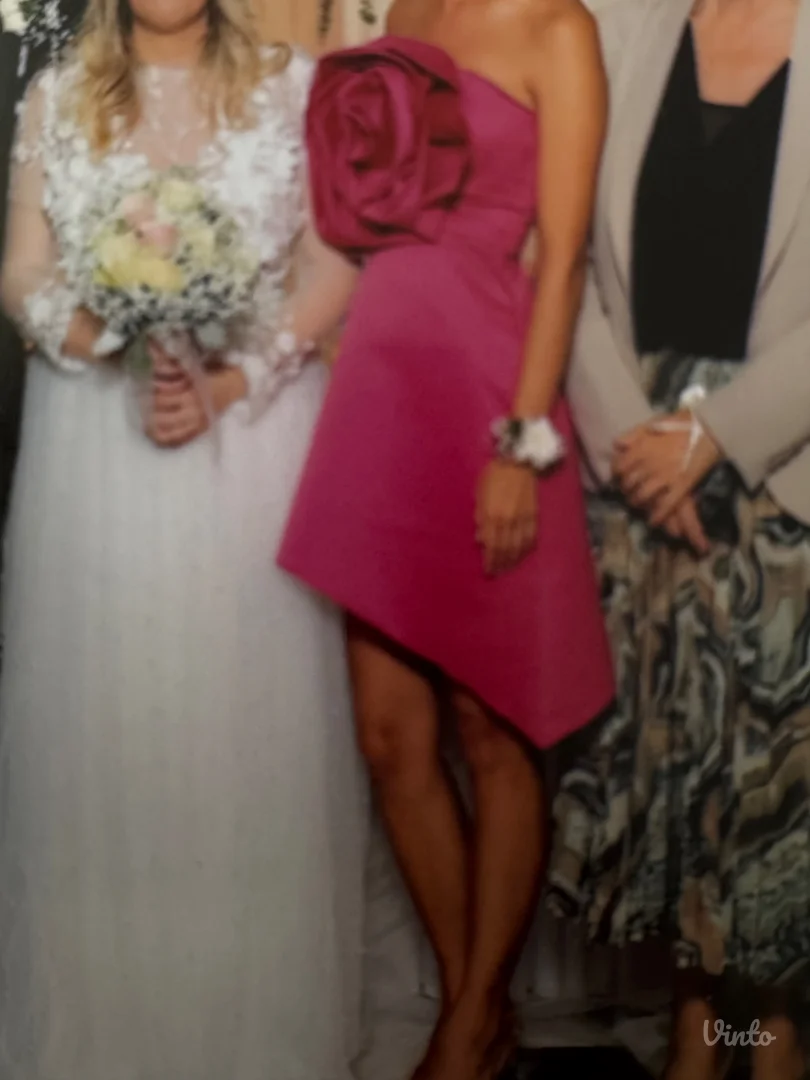 Svečana ciklama haljina Marko Jović atelier – XS (34), nošena jednom