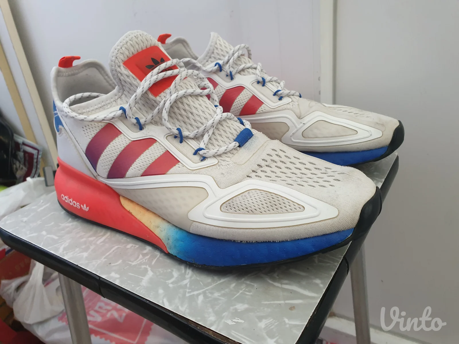 Adidas ZX 2K Boost White Solar Red Blue