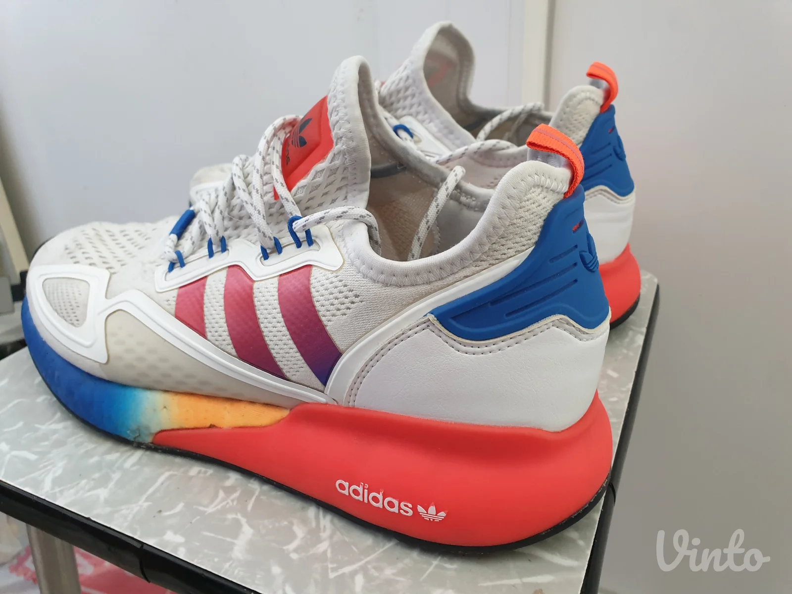 Adidas ZX 2K Boost White Solar Red Blue