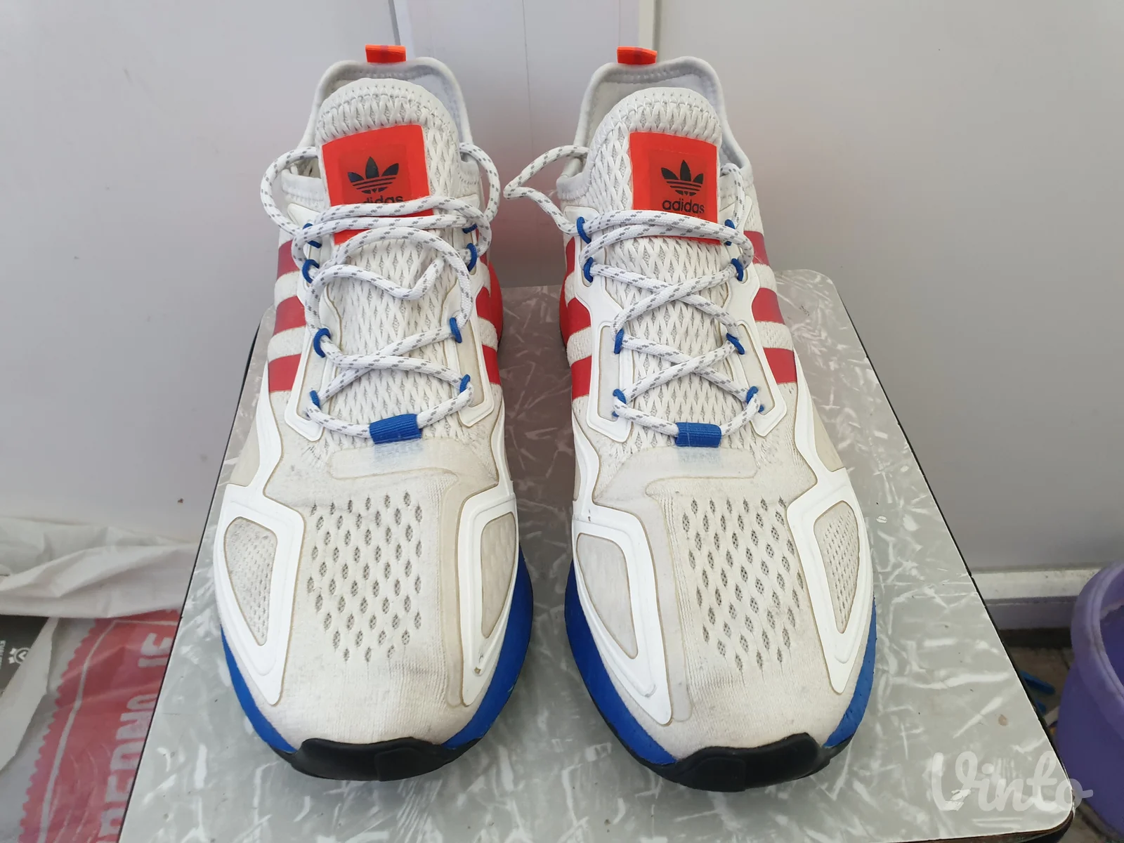 Adidas ZX 2K Boost White Solar Red Blue