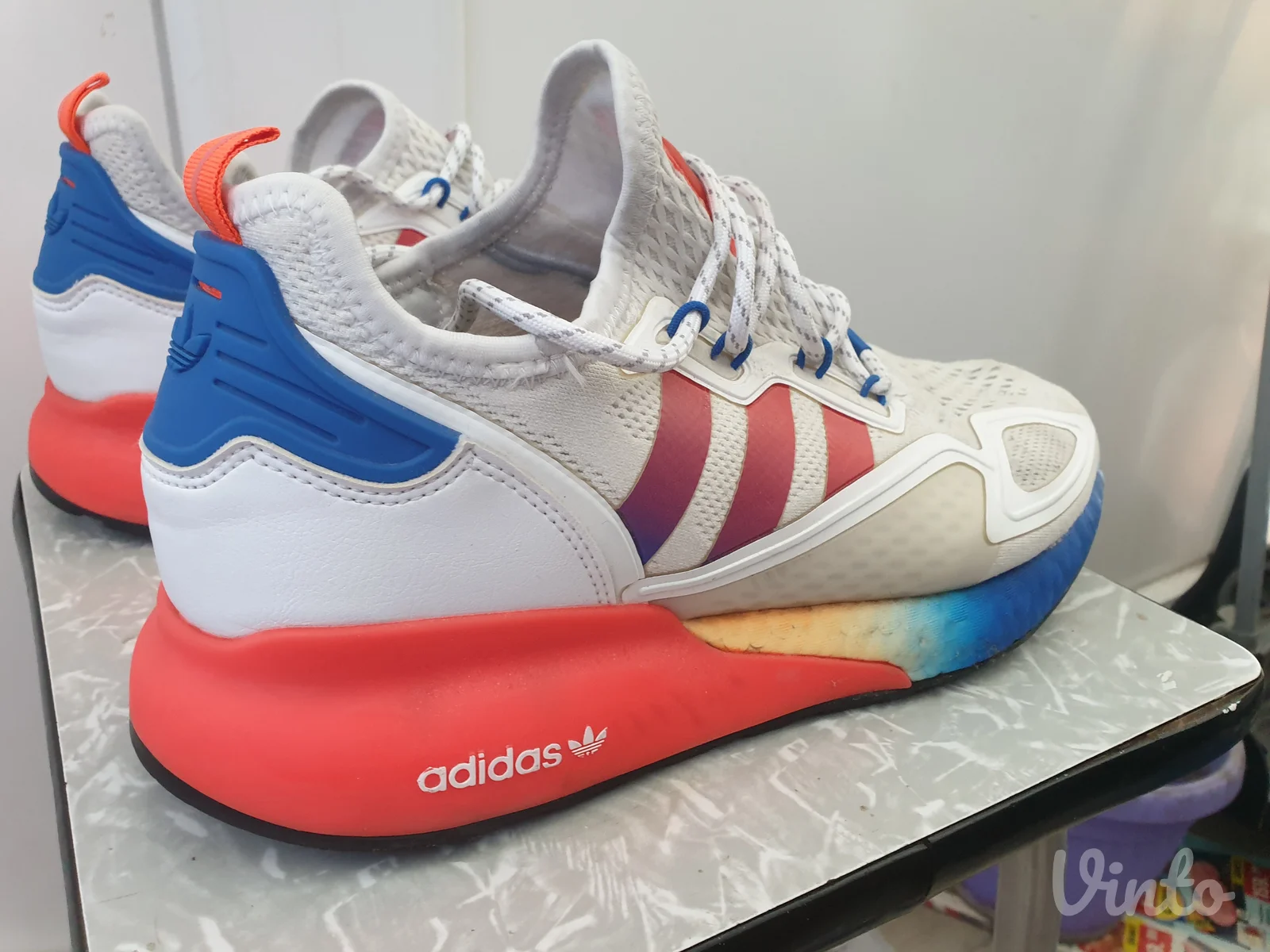 Adidas ZX 2K Boost White Solar Red Blue