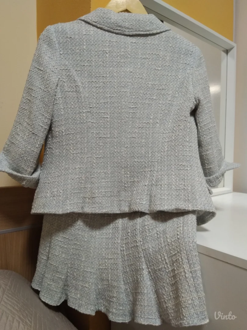 MONA Tvid Pastelni Komplet, Sako i Midi Suknja, s/m