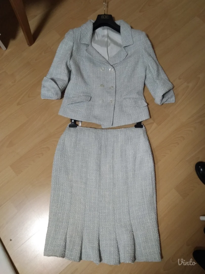 MONA Tvid Pastelni Komplet, Sako i Midi Suknja, s/m