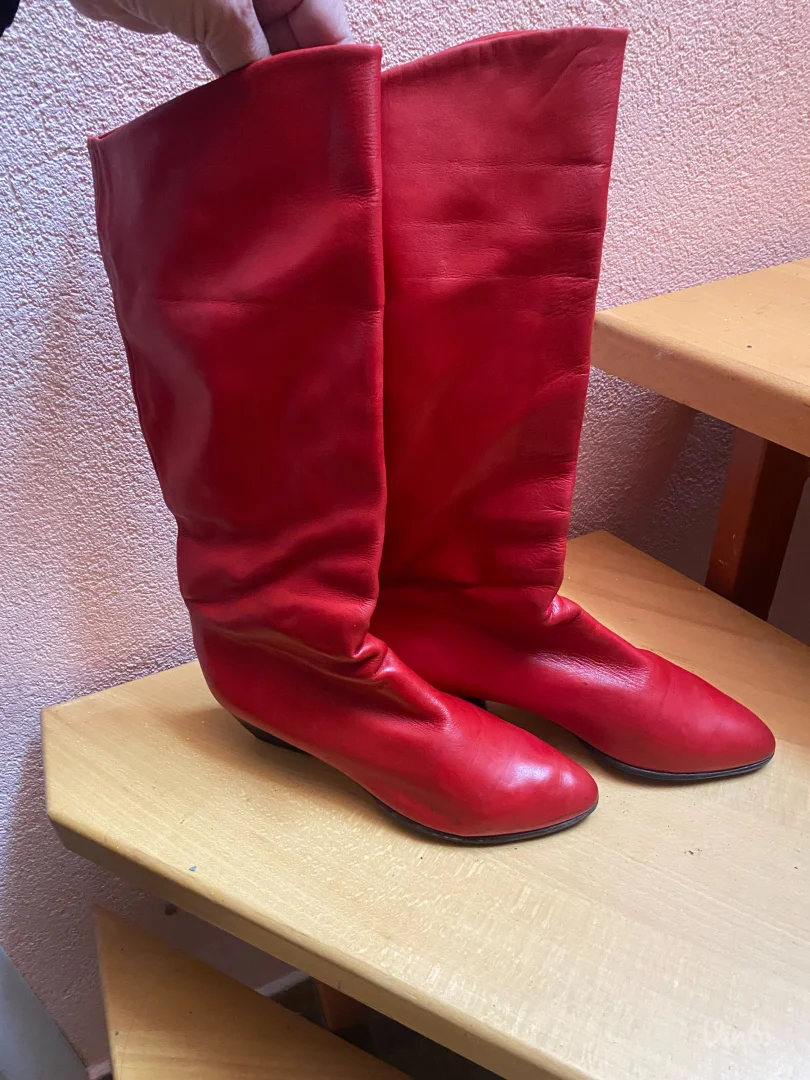 Delia - crvene italijanske kožne čizme