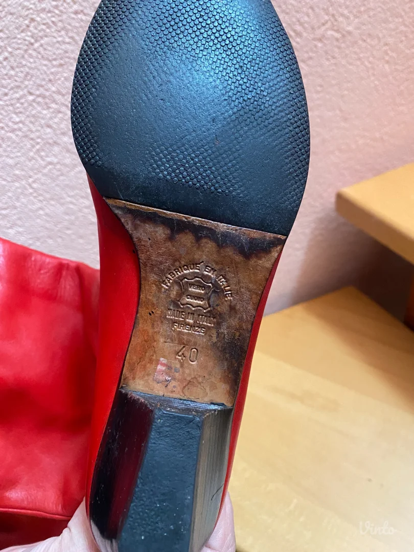 Delia - crvene italijanske kožne čizme