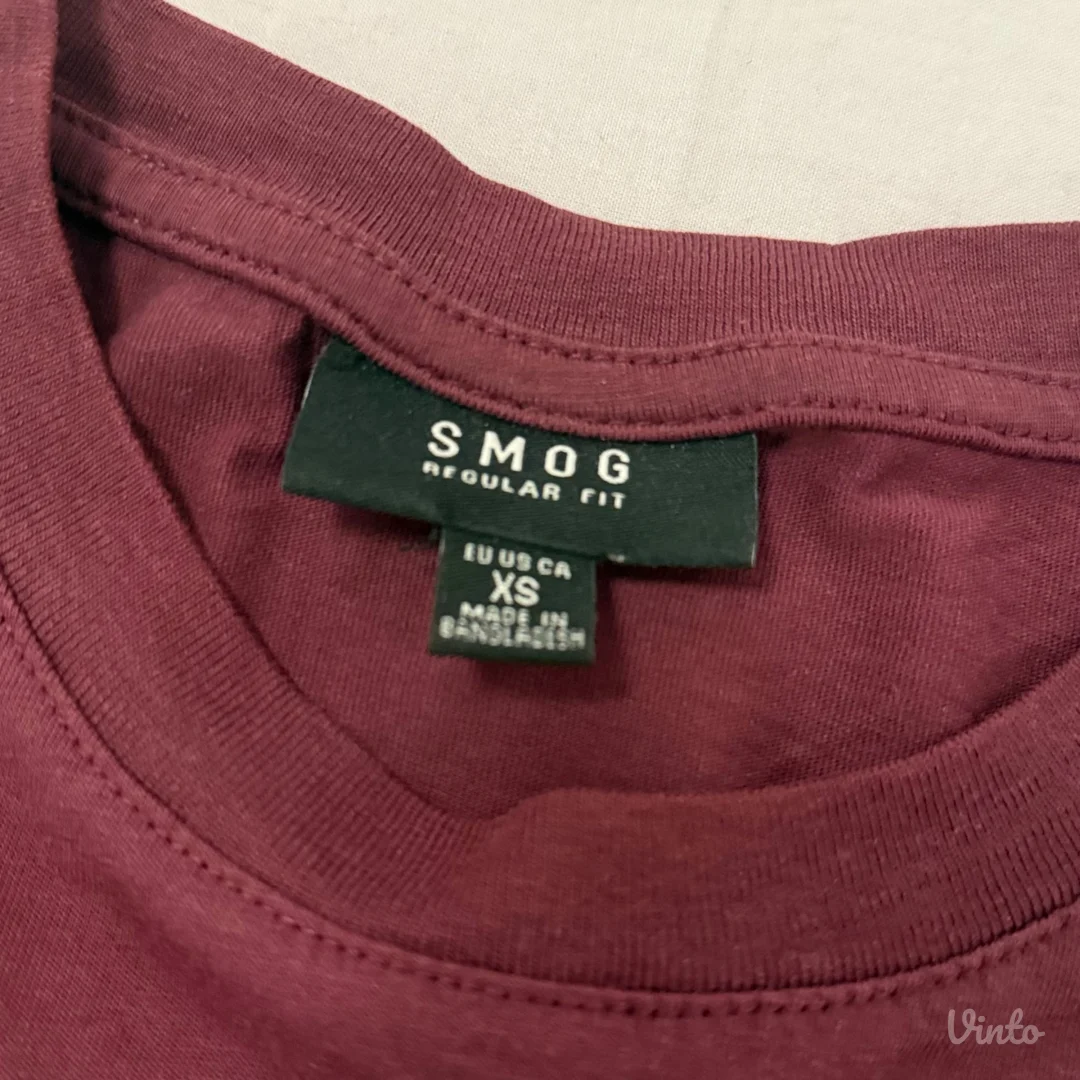 SMOG (NewYorker) Bordo Muška Majica - XS - 100% Pamuk