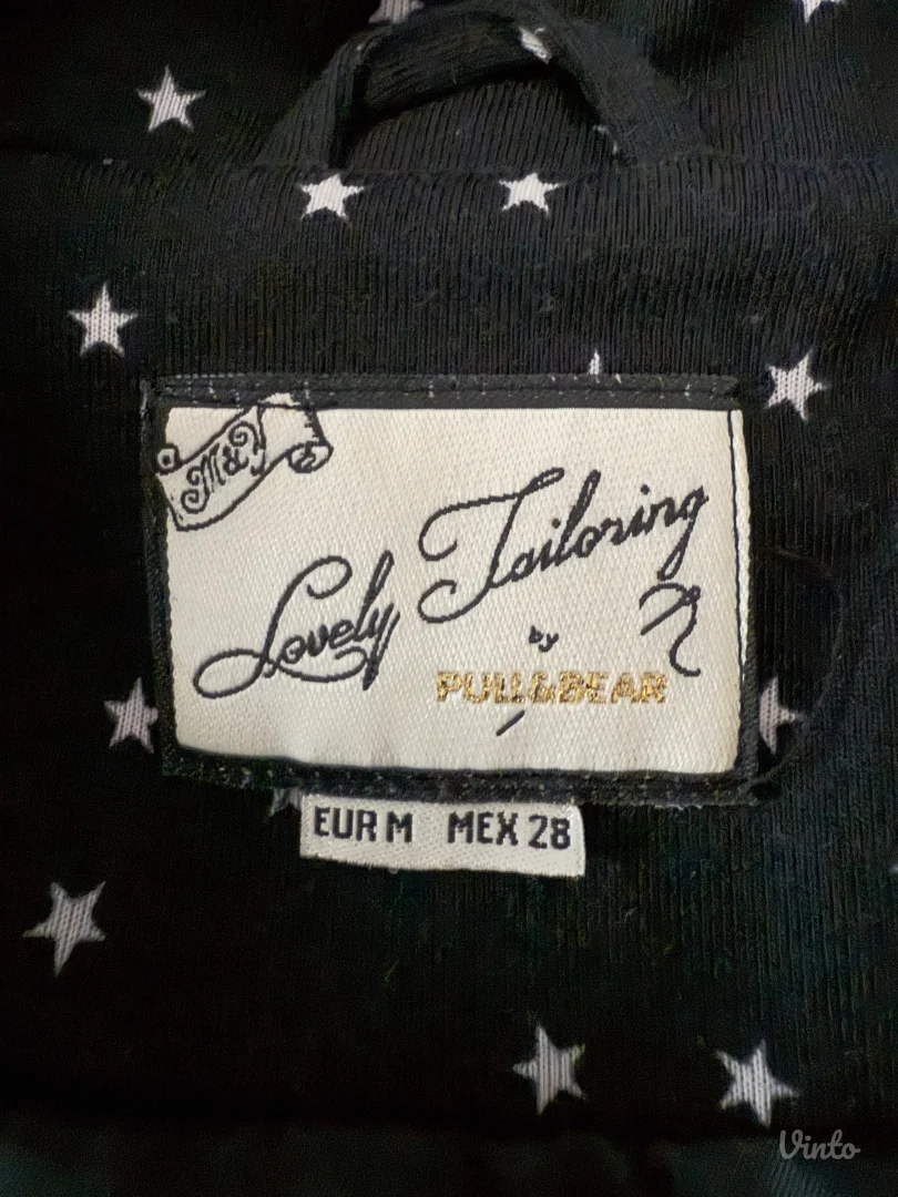 Pull & Bear crni sako sa belim zvezdicama