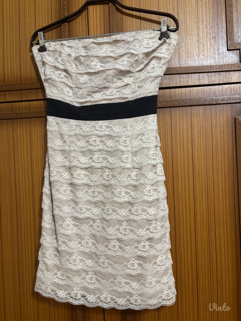 H&M haljina krem sa čipkom