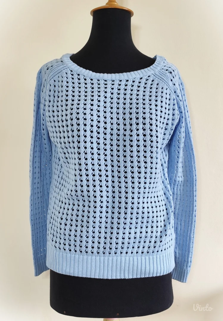 Esmara pletena bluza, dug rukav, plava, L