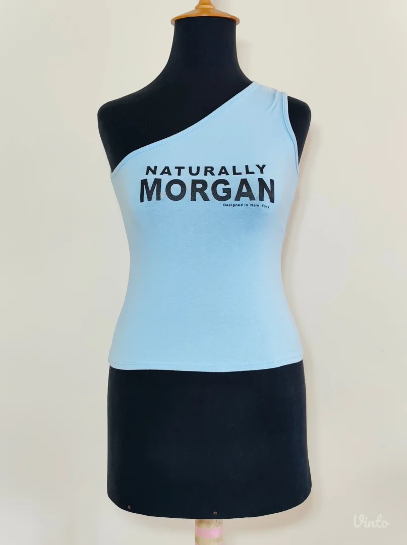 Morgan top majica na jedno rame, plava, XS