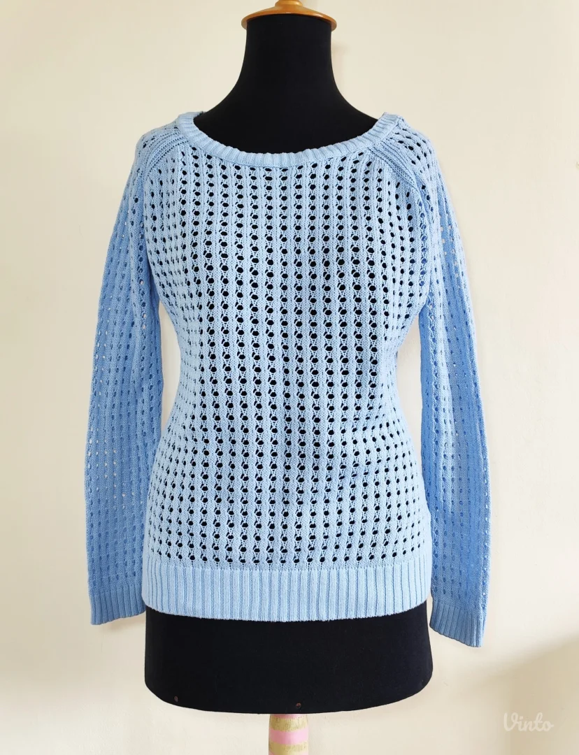 Esmara pletena bluza, dug rukav, plava, L