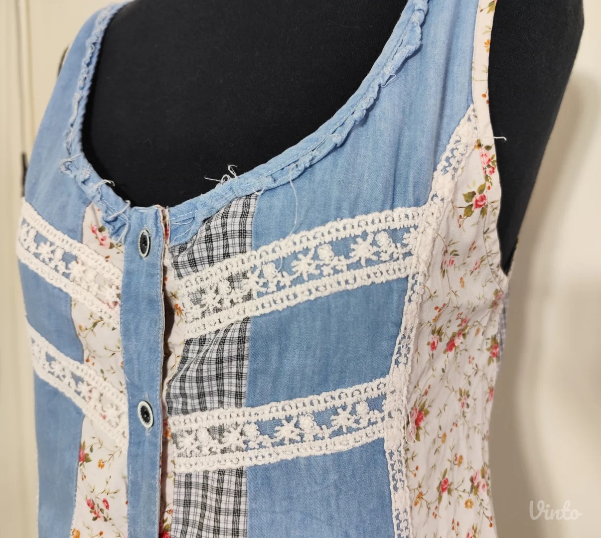 Teksas mini boho haljina L-XL KAO NOVA