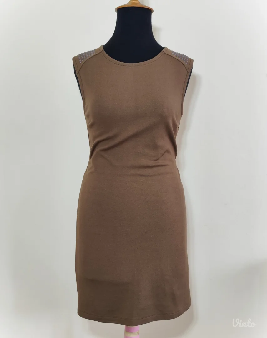 TEZENIS mini maslinasta haljina, sa nitnama M-L