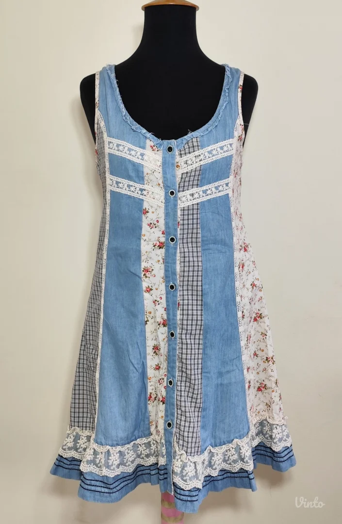 Teksas mini boho haljina L-XL KAO NOVA