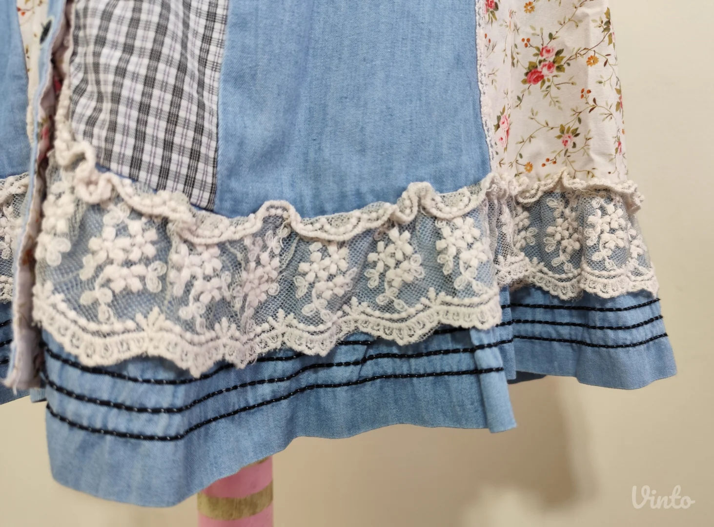 Teksas mini boho haljina L-XL KAO NOVA