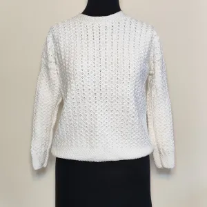 Bela končana bluza, deblja, dug rukav, KAO NOVA