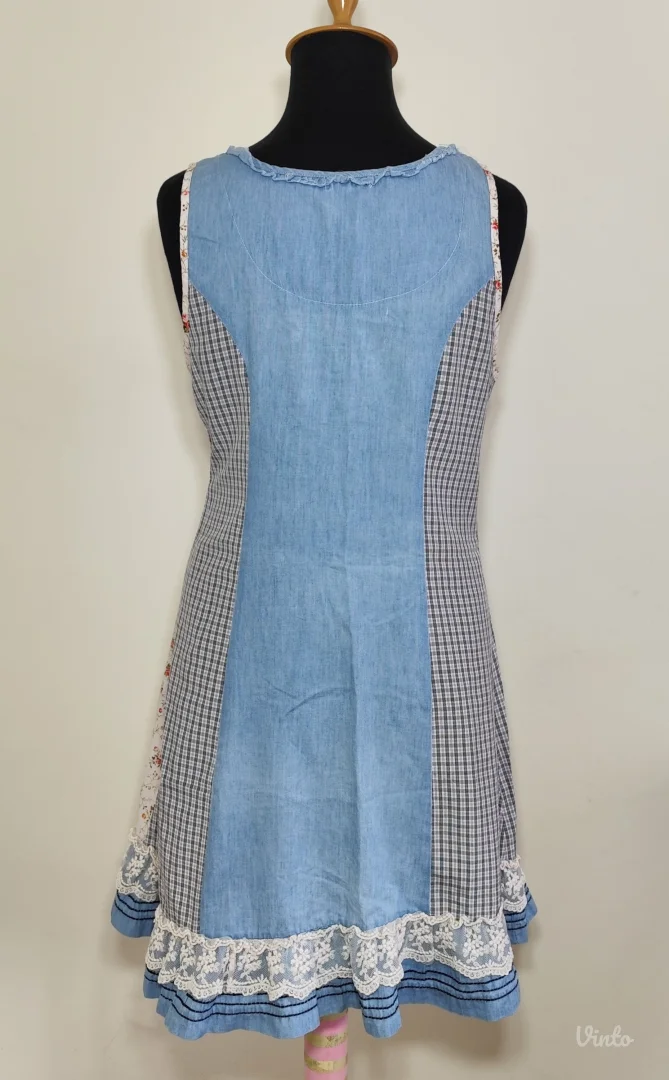 Teksas mini boho haljina L-XL KAO NOVA