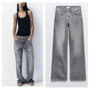 ZARA sive farmerke širokih nogavica NOVO