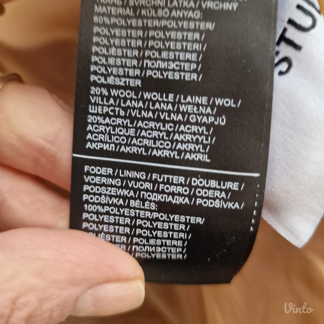 Bunda kaput sa vunom Stand Studio 38 oversaze original