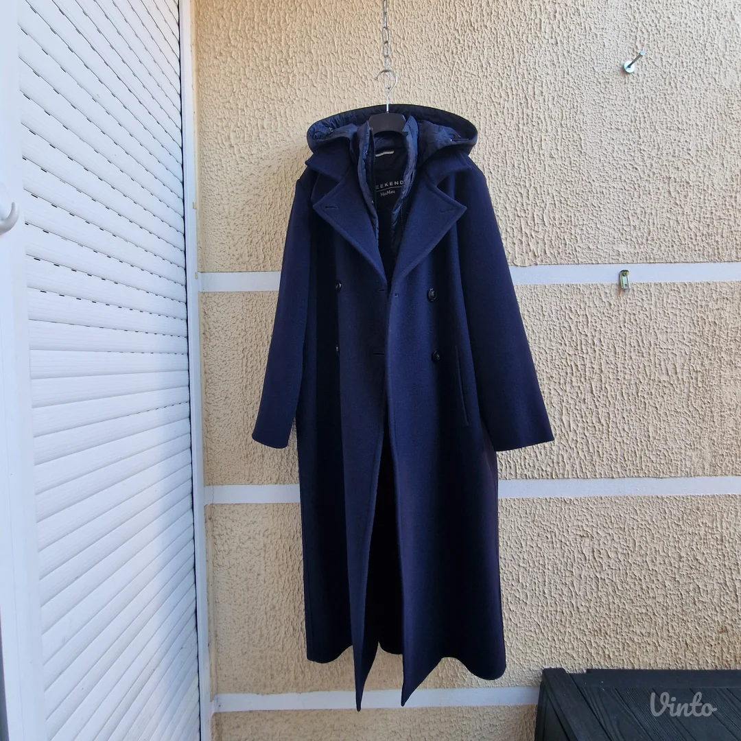 Dugi vuneni kaput sa prslukom Max Mara Weekend 42 original