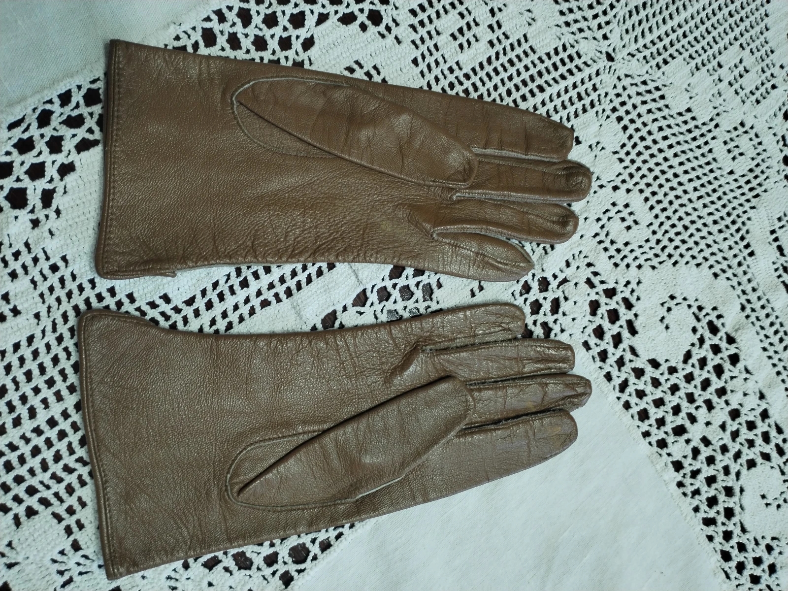 Kozne braon rukavice 7 1/2