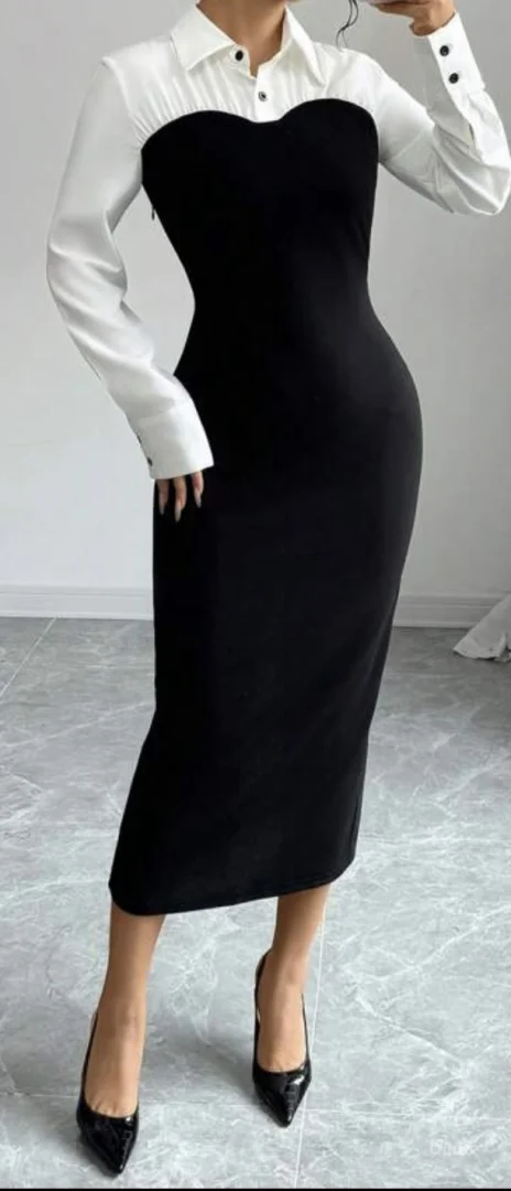 Crno bela korsetna haljina!Novo