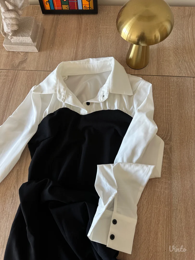 Crno bela korsetna haljina!Novo