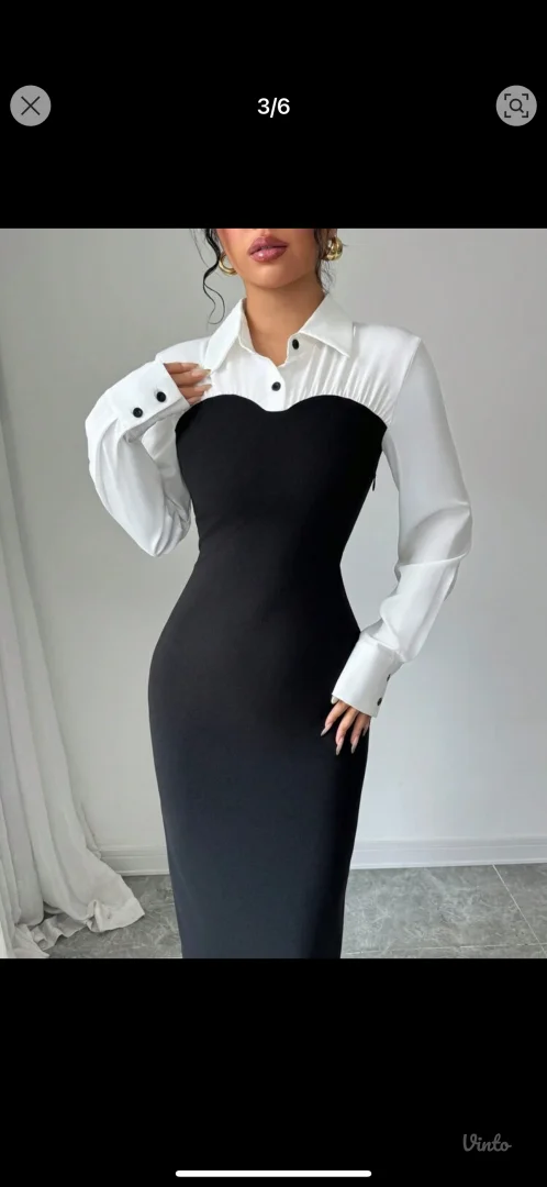 Crno bela korsetna haljina!Novo