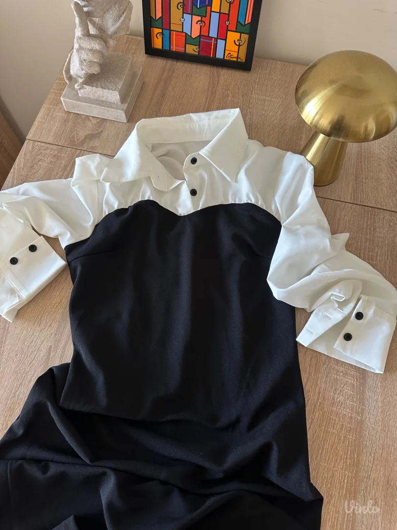 Crno bela korsetna haljina!Novo