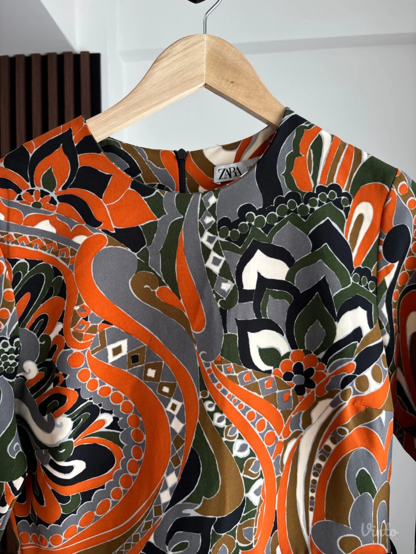 Zara retro mini haljina sa printom (Kao nova)