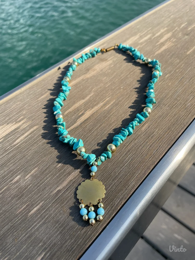 Ogrlica od tirkiza i zlatnog hematita