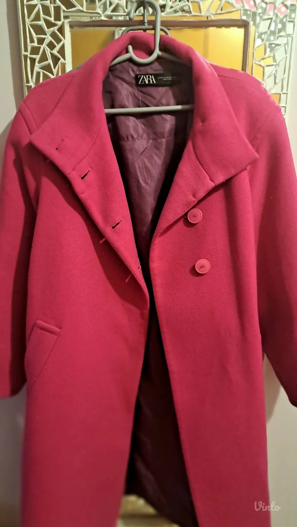 Zara roze/ciklama kaput XL