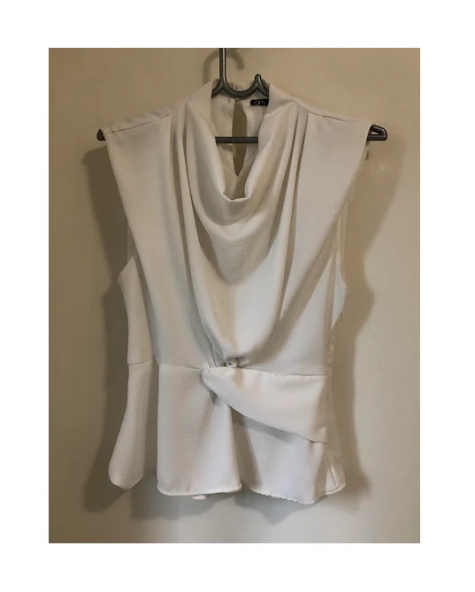 ZARA bela bluza bez rukava