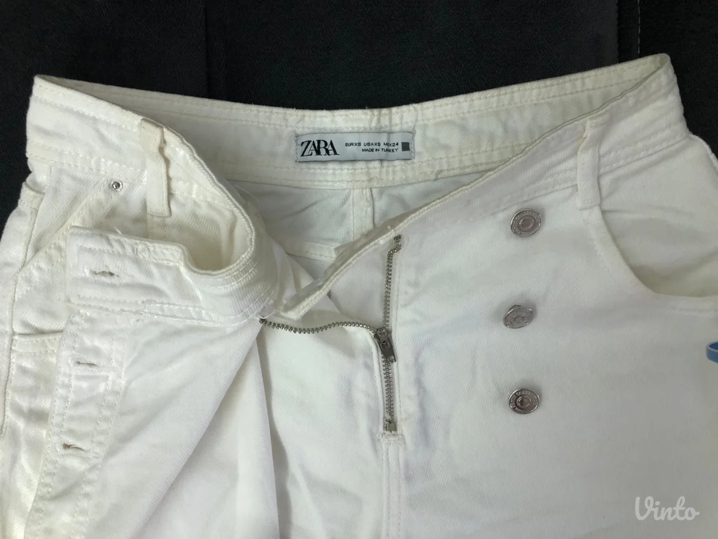 ZARA beli teksas šorts / suknja