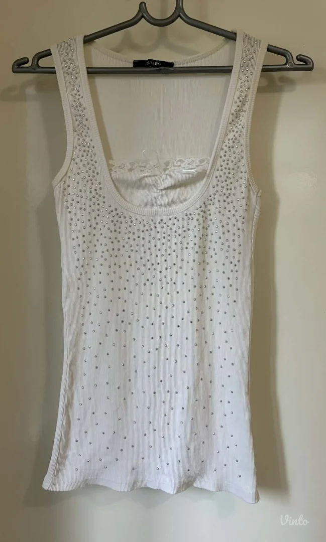 Majica sa biserima bez rukava (+ poklon)