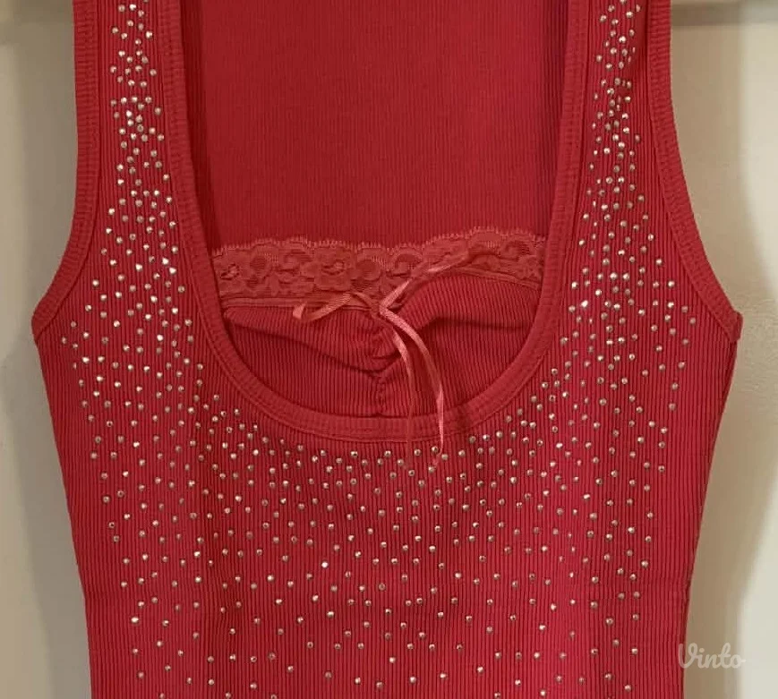 Majica sa biserima bez rukava (+ poklon)