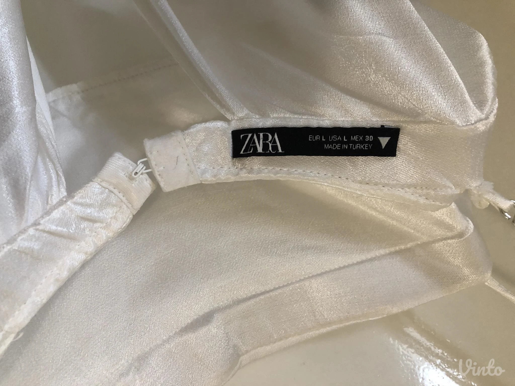 ZARA crop majica na bretele (satenska)