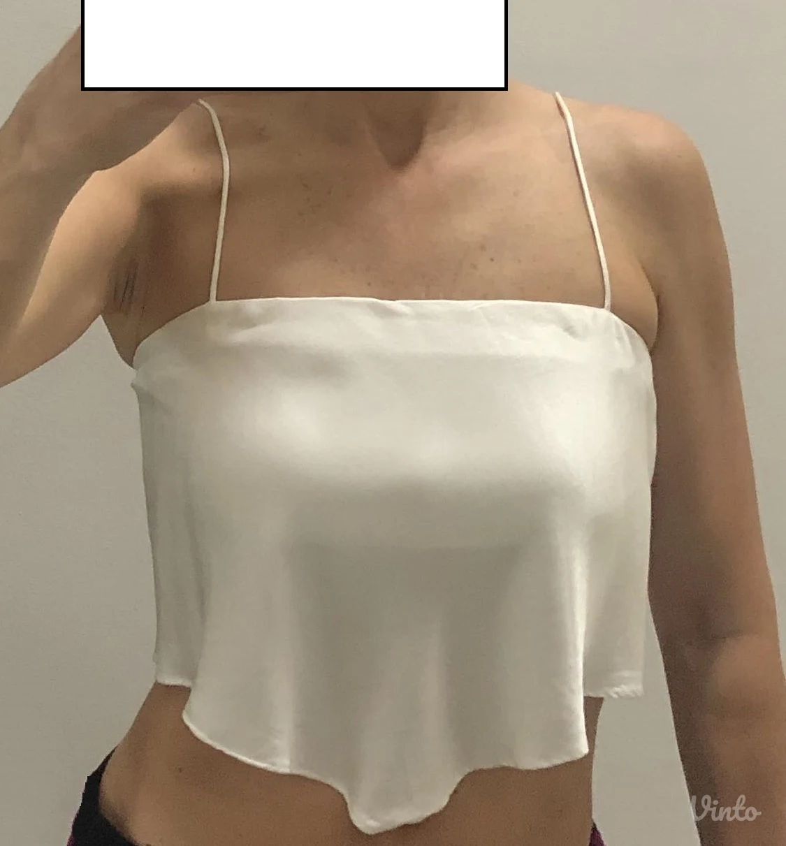 ZARA crop majica na bretele (satenska)