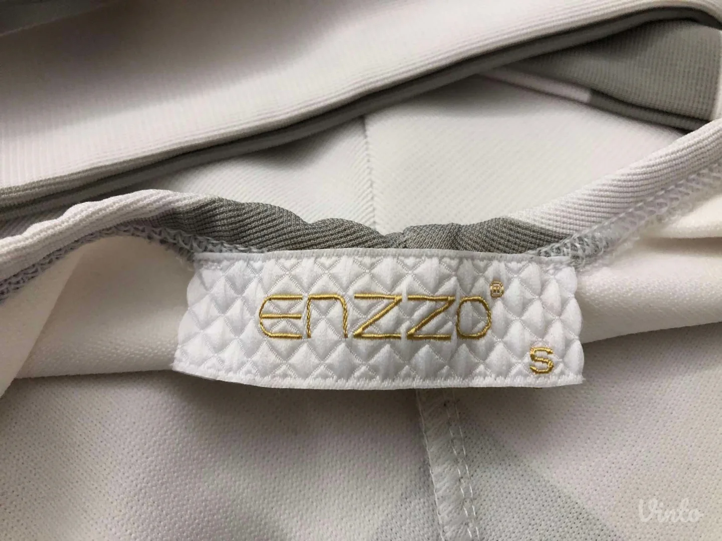 "Enzzo" sivo-bela letnja uska mini haljina